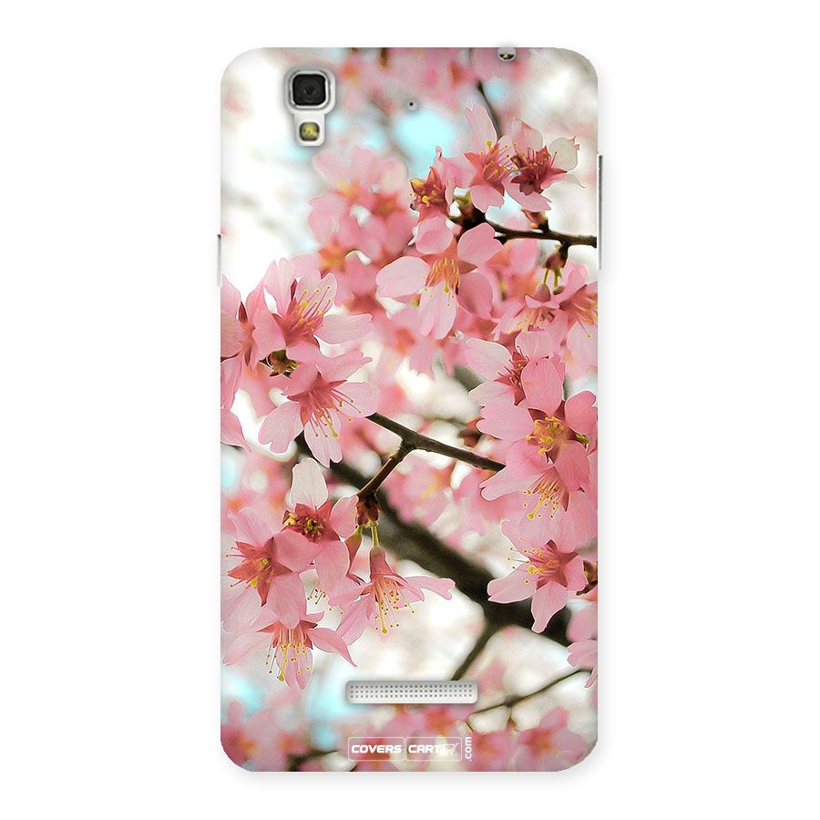 Peach Floral Back Case for YU Yureka Plus