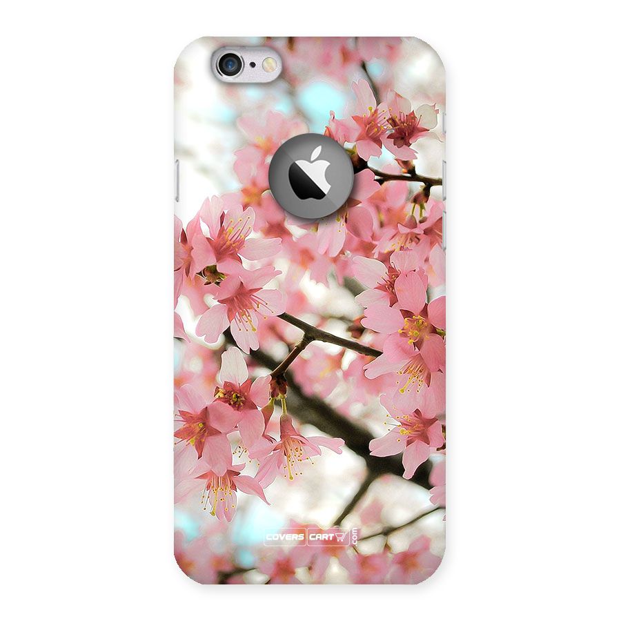 Peach Floral Back Case for iPhone 6 Logo Cut