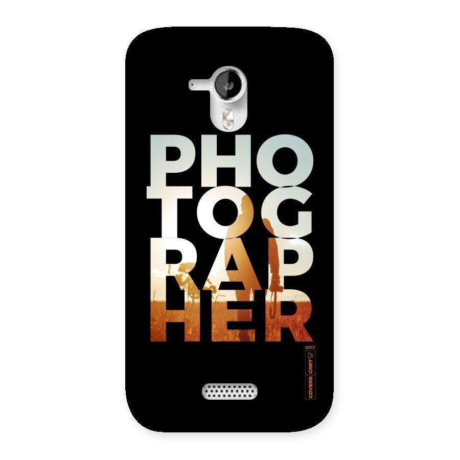 Photographer Typography Back Case for Micromax Canvas HD A116