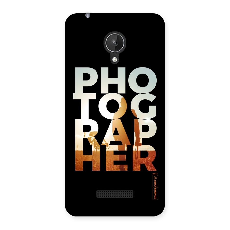 Photographer Typography Back Case for Micromax Canvas Spark Q380