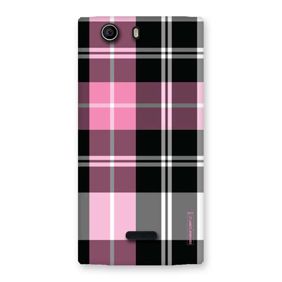 Pink Black Check Back Case for Canvas Nitro 2 E311