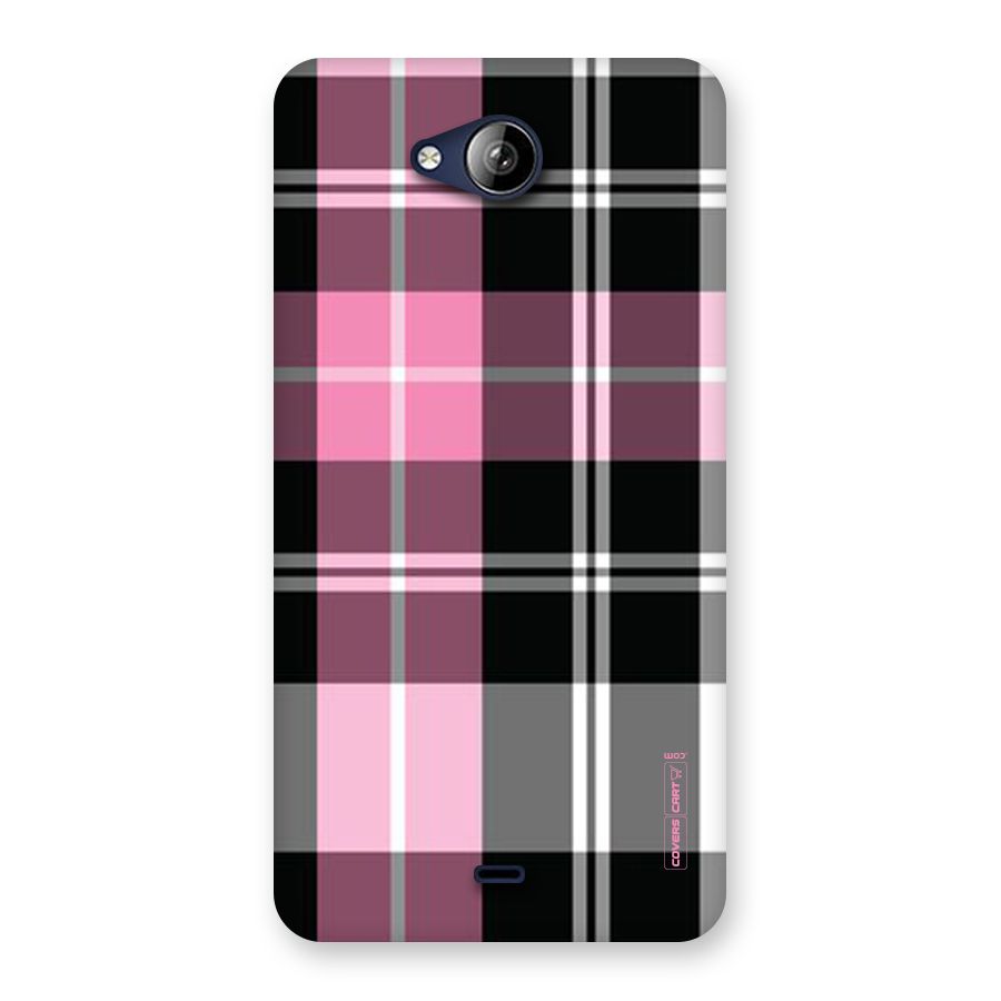 Pink Black Check Back Case for Canvas Play Q355