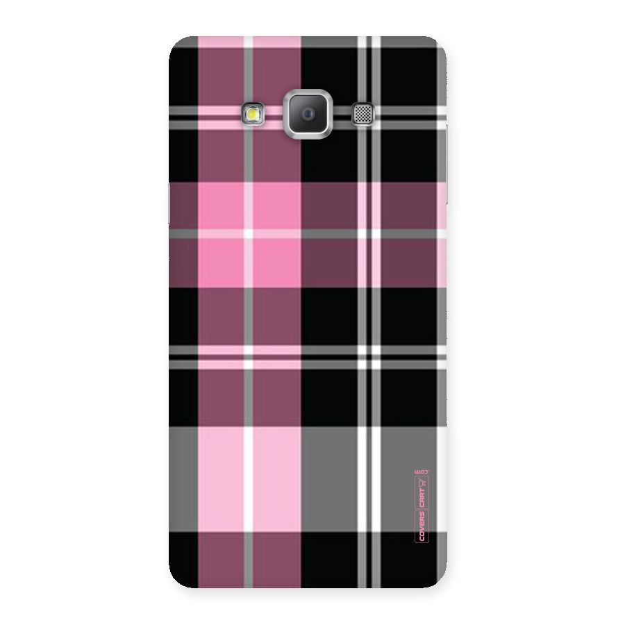 Pink Black Check Back Case for Galaxy A7