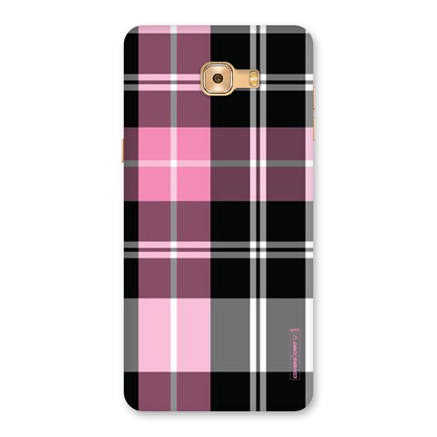 Pink Black Check Back Case for Galaxy C9 Pro