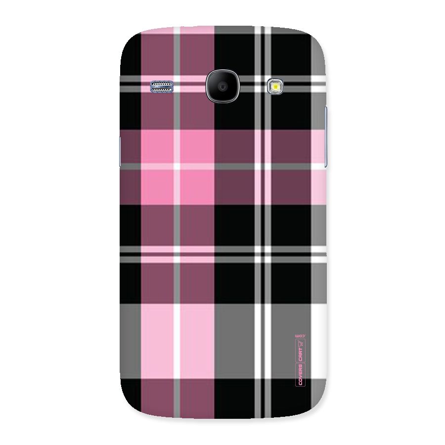 Pink Black Check Back Case for Galaxy Core