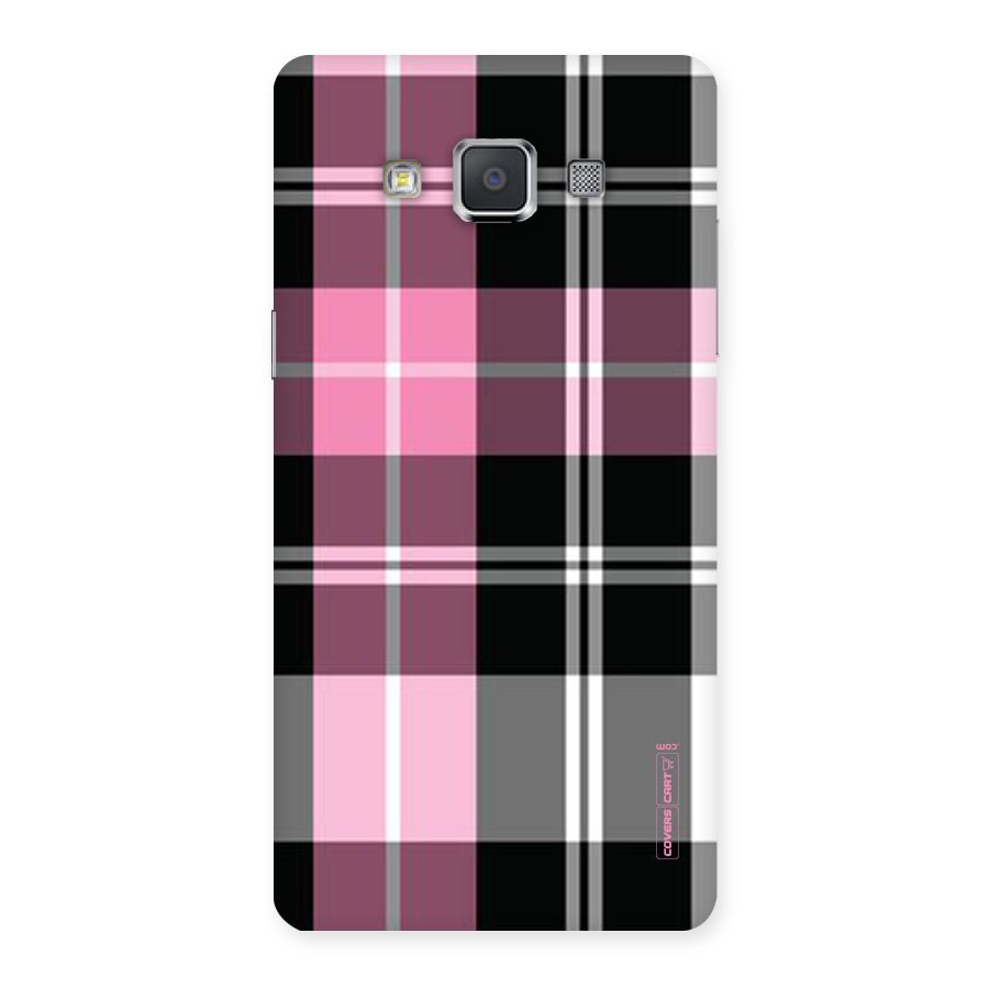 Pink Black Check Back Case for Galaxy Grand Max