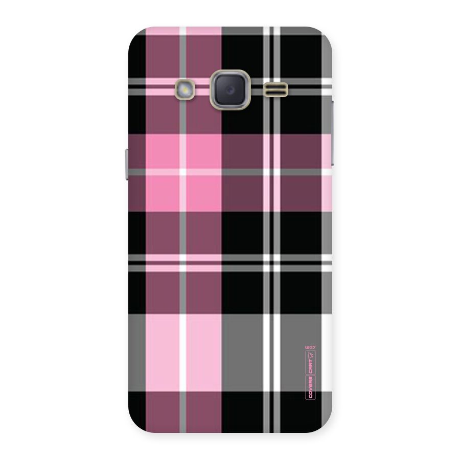 Pink Black Check Back Case for Galaxy J2