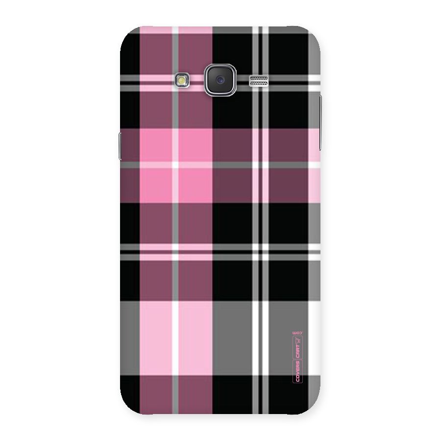 Pink Black Check Back Case for Galaxy J7