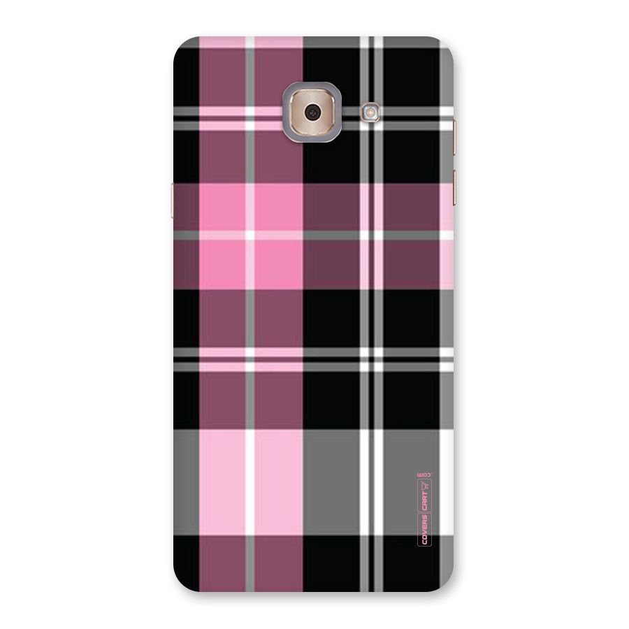 Pink Black Check Back Case for Galaxy J7 Max