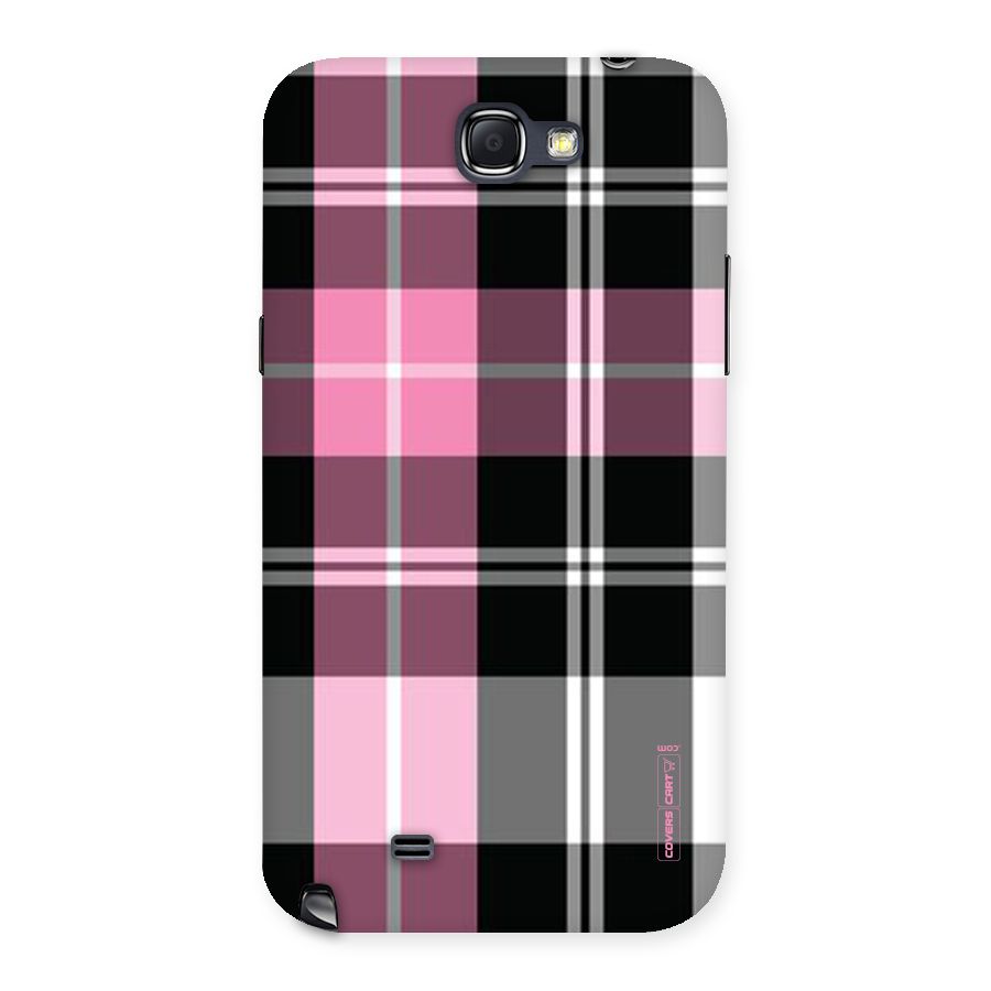 Pink Black Check Back Case for Galaxy Note 2