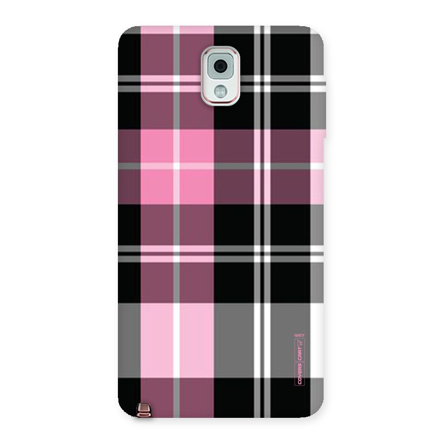 Pink Black Check Back Case for Galaxy Note 3