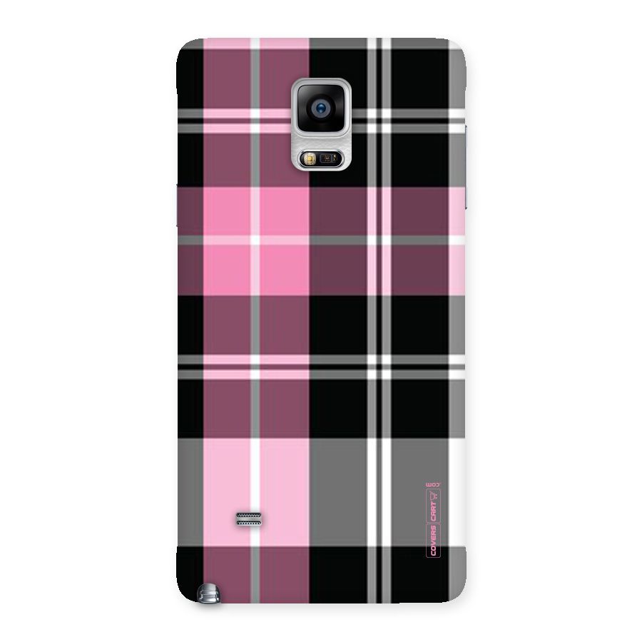 Pink Black Check Back Case for Galaxy Note 4