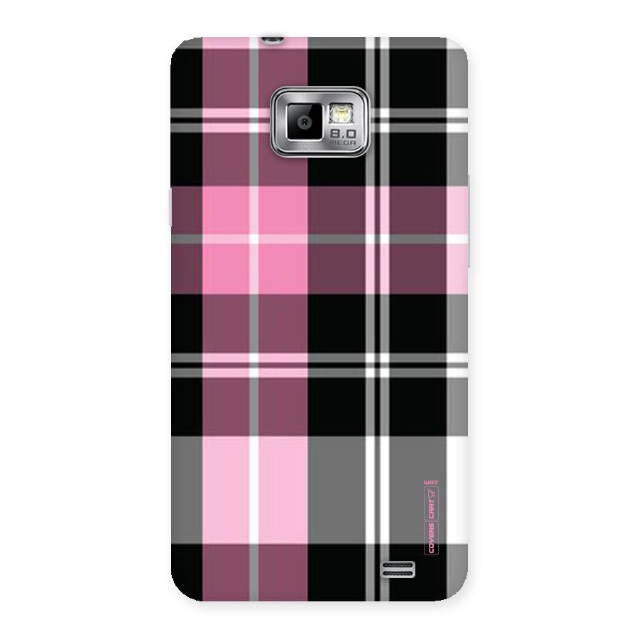 Pink Black Check Back Case for Galaxy S2