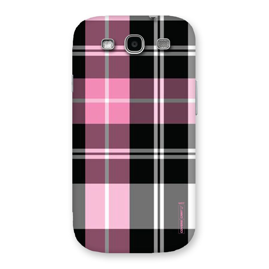 Pink Black Check Back Case for Galaxy S3