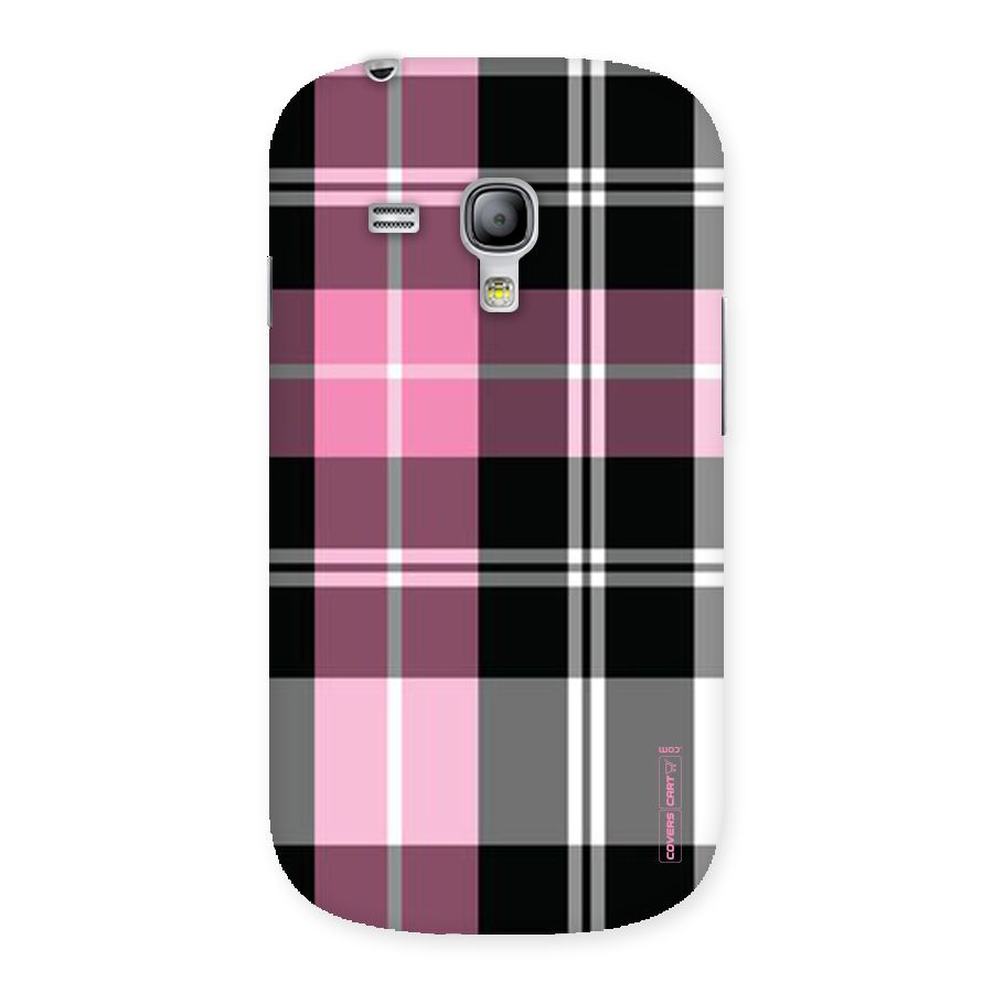 Pink Black Check Back Case for Galaxy S3 Mini