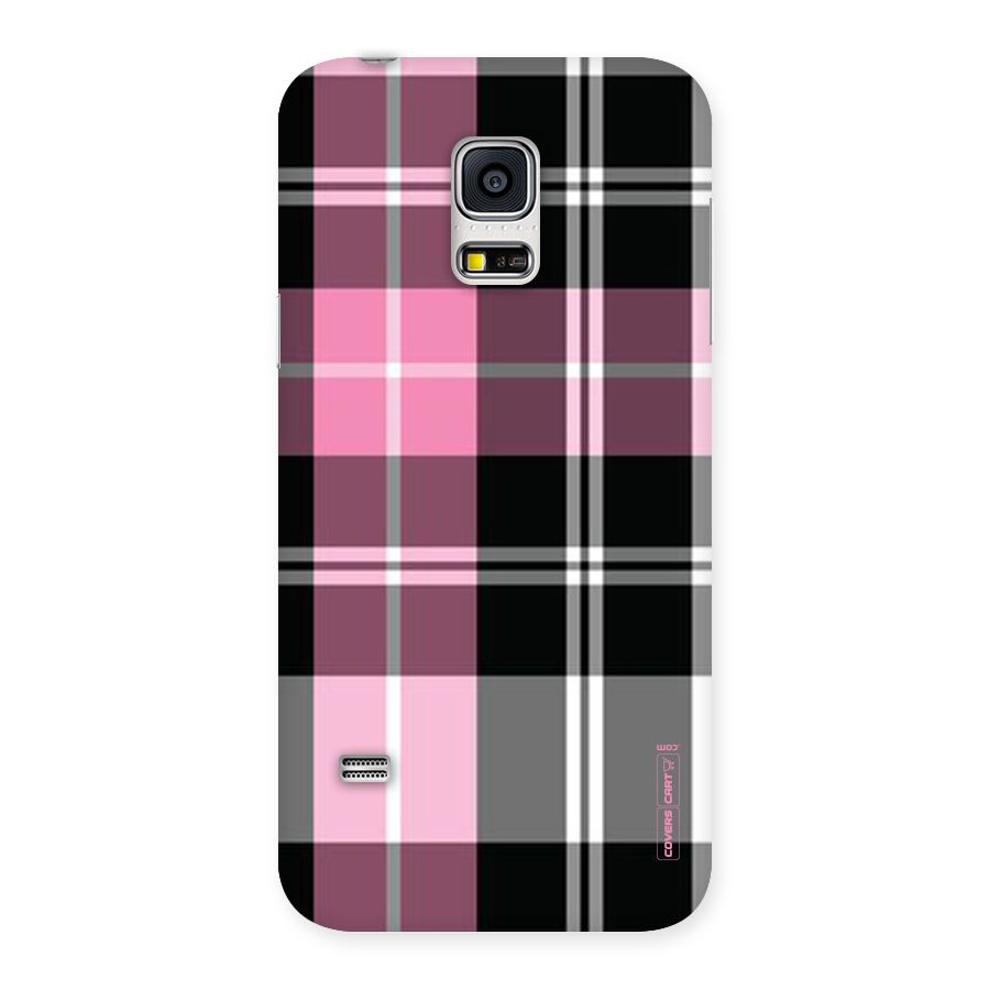 Pink Black Check Back Case for Galaxy S5 Mini