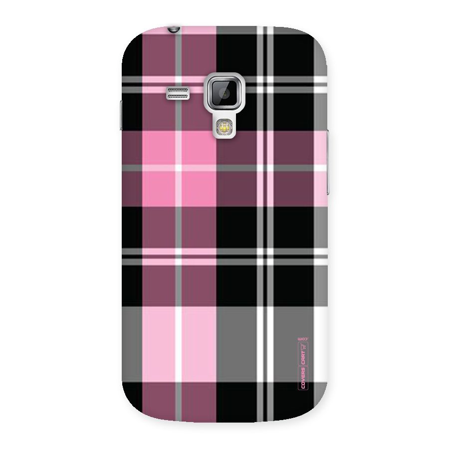 Pink Black Check Back Case for Galaxy S Duos