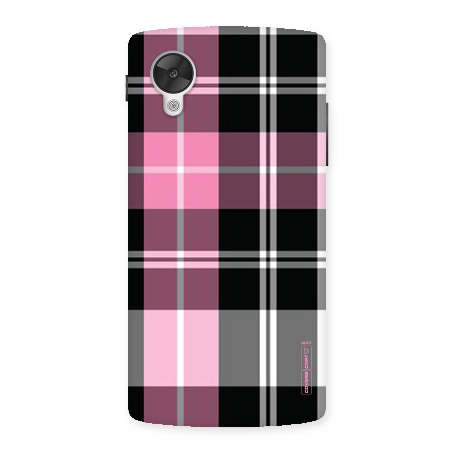 Pink Black Check Back Case for Google Nexsus 5