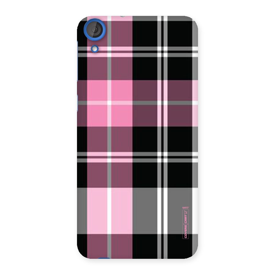 Pink Black Check Back Case for HTC Desire 820