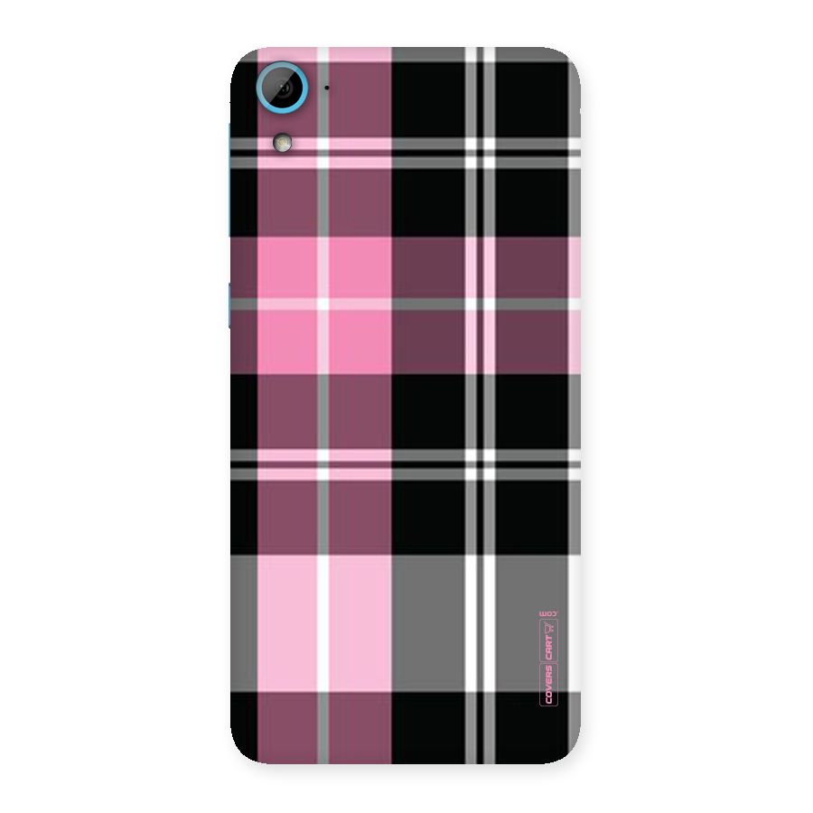 Pink Black Check Back Case for HTC Desire 826