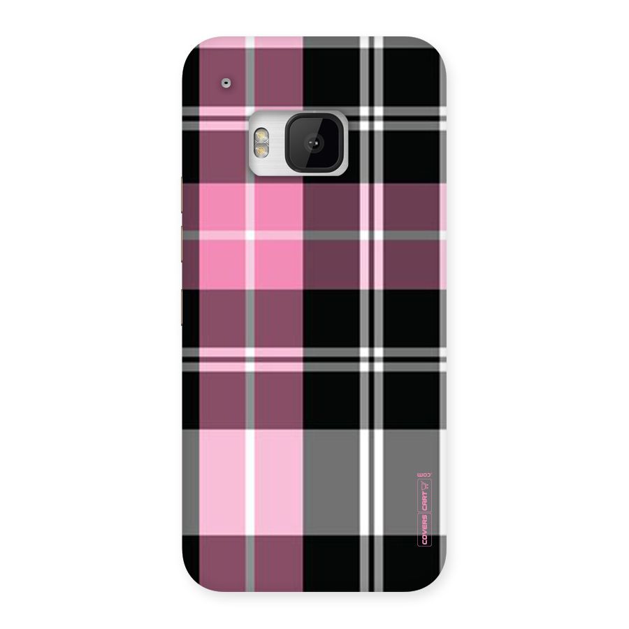 Pink Black Check Back Case for HTC One M9