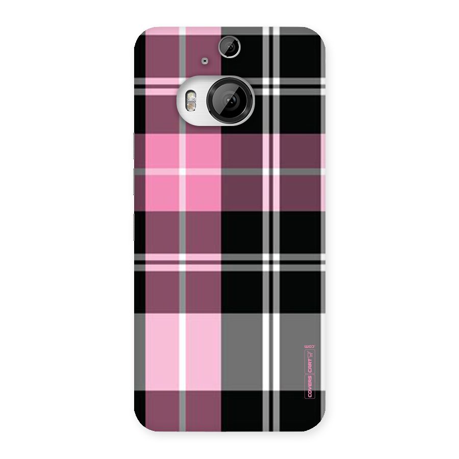 Pink Black Check Back Case for HTC One M9 Plus