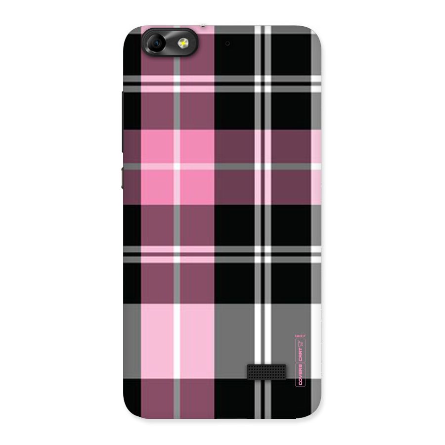 Pink Black Check Back Case for Honor 4C