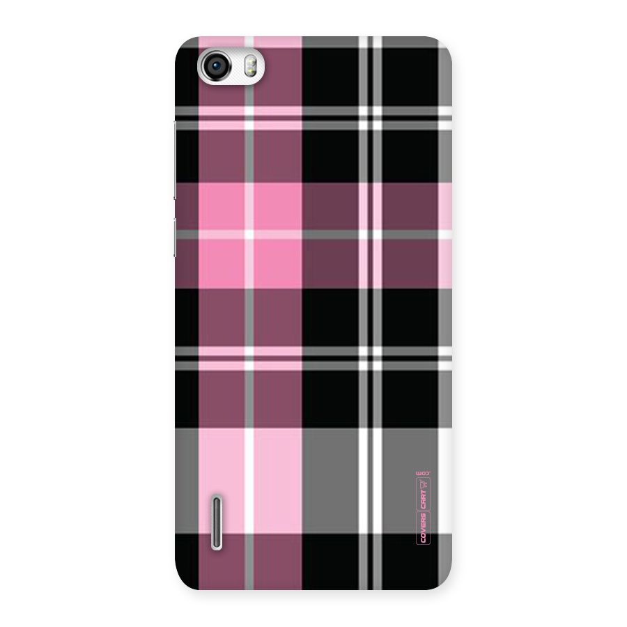Pink Black Check Back Case for Honor 6