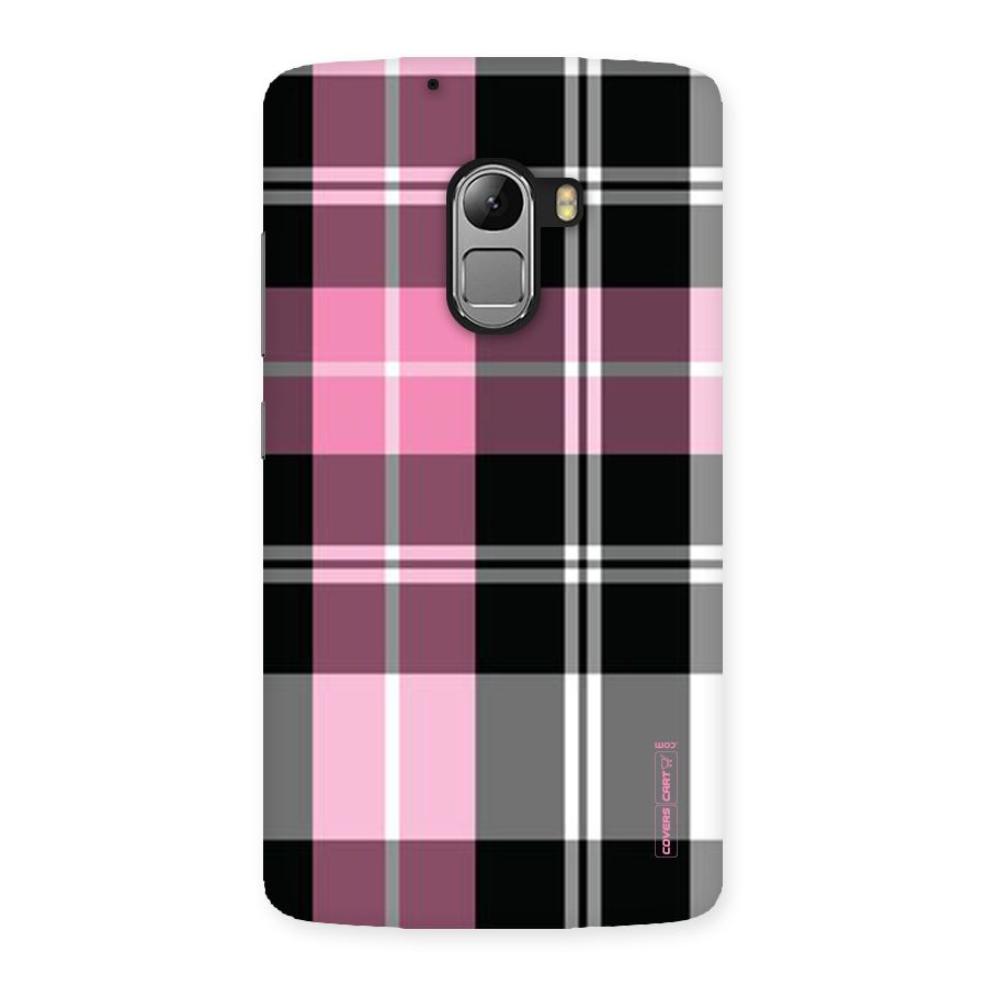 Pink Black Check Back Case for Lenovo K4 Note