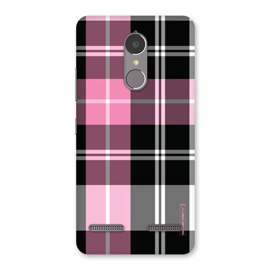 Pink Black Check Back Case for Lenovo K6
