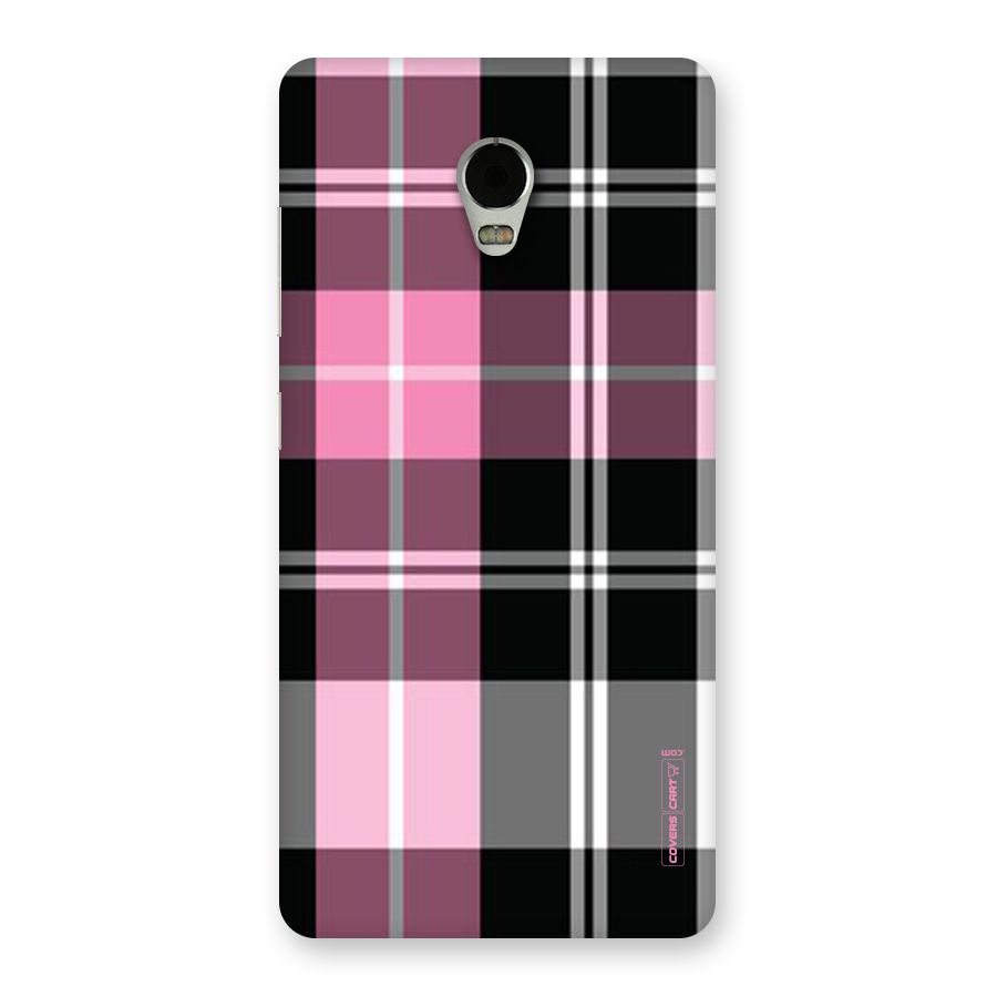 Pink Black Check Back Case for Lenovo Vibe P1