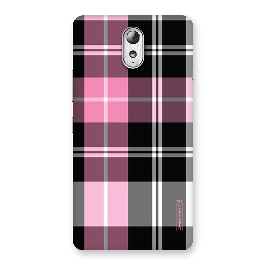 Pink Black Check Back Case for Lenovo Vibe P1M