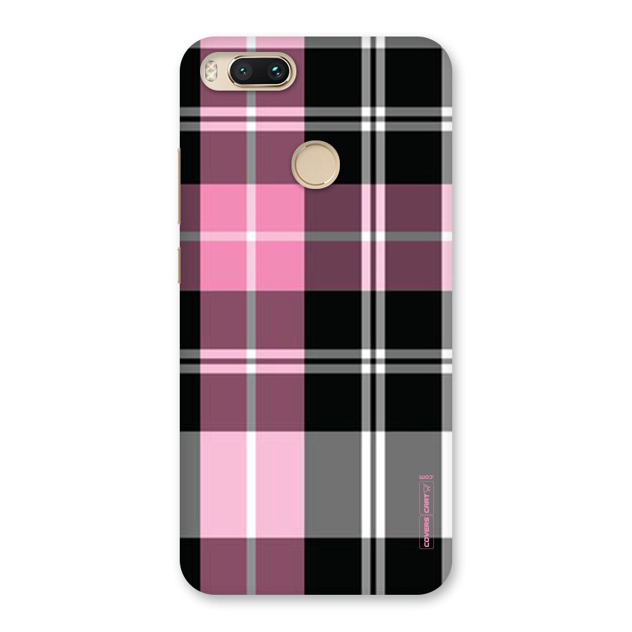 Pink Black Check Back Case for Mi A1