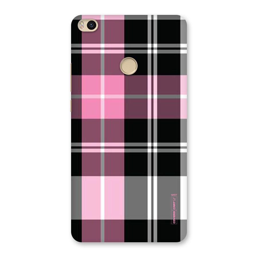 Pink Black Check Back Case for Mi Max 2