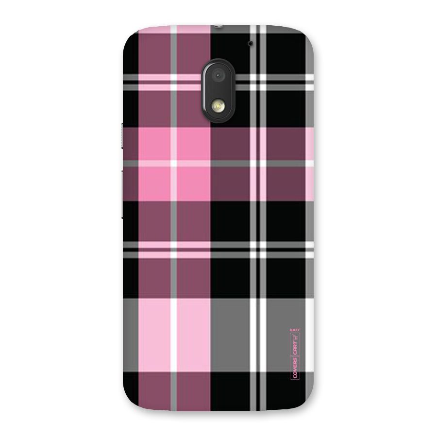 Pink Black Check Back Case for Moto E3 Power