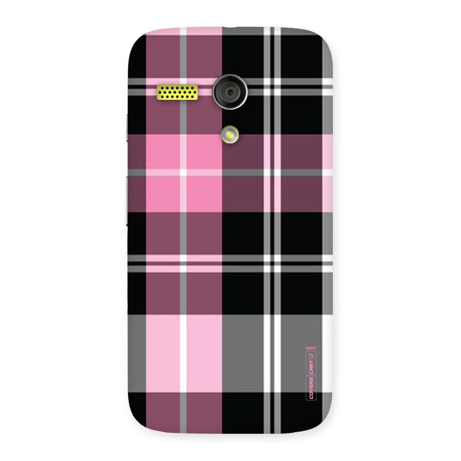 Pink Black Check Back Case for Moto G