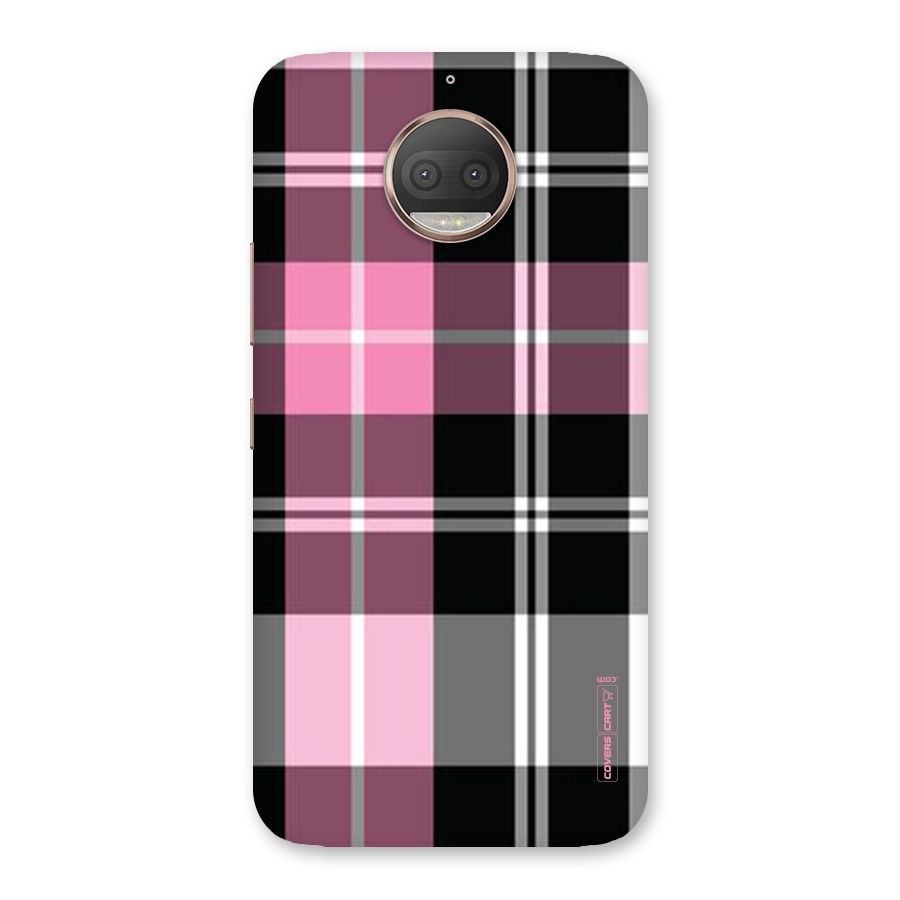 Pink Black Check Back Case for Moto G5s Plus
