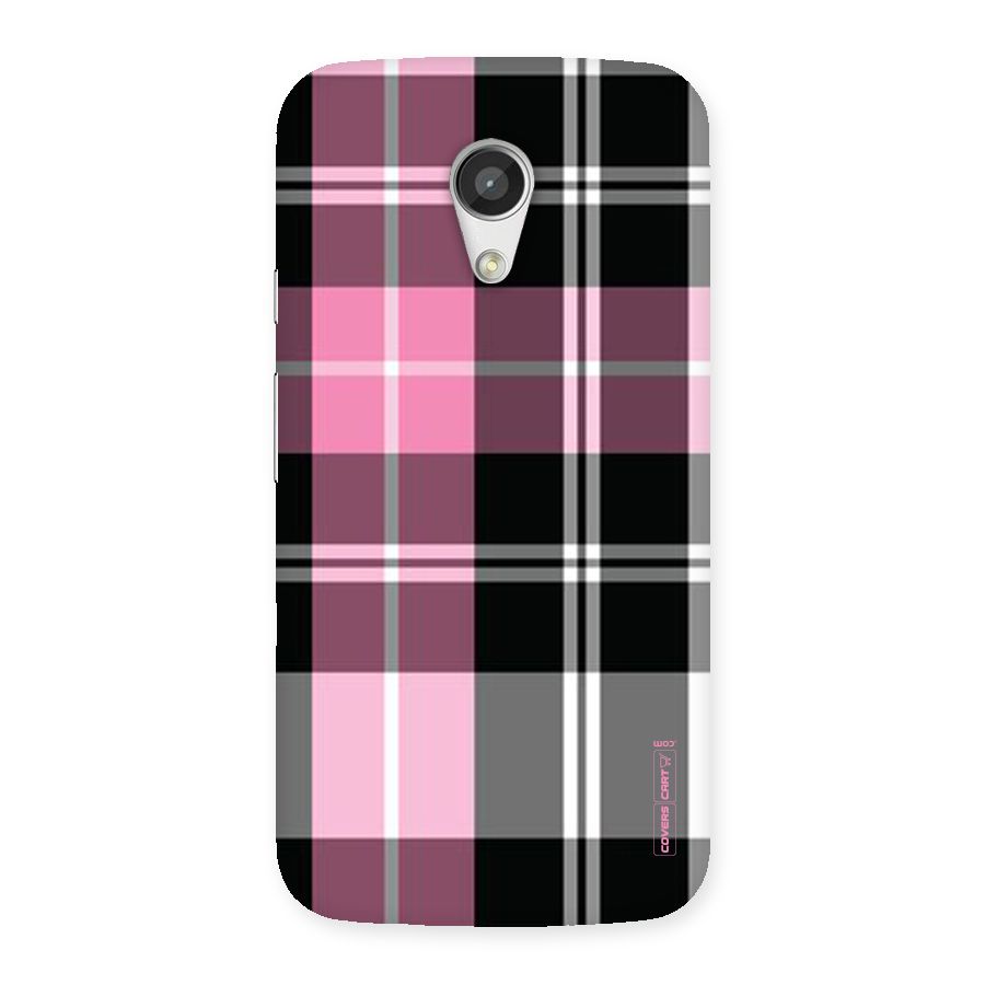Pink Black Check Back Case for Moto G 2nd Gen