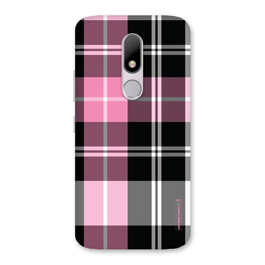 Pink Black Check Back Case for Moto M
