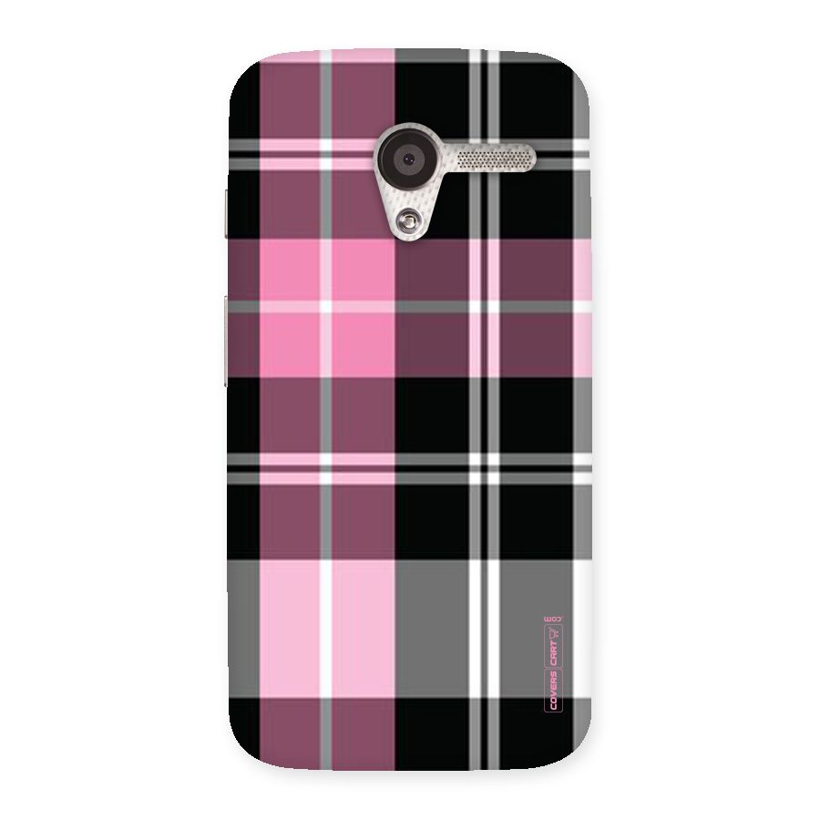 Pink Black Check Back Case for Moto X