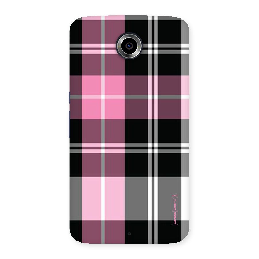 Pink Black Check Back Case for Nexsus 6