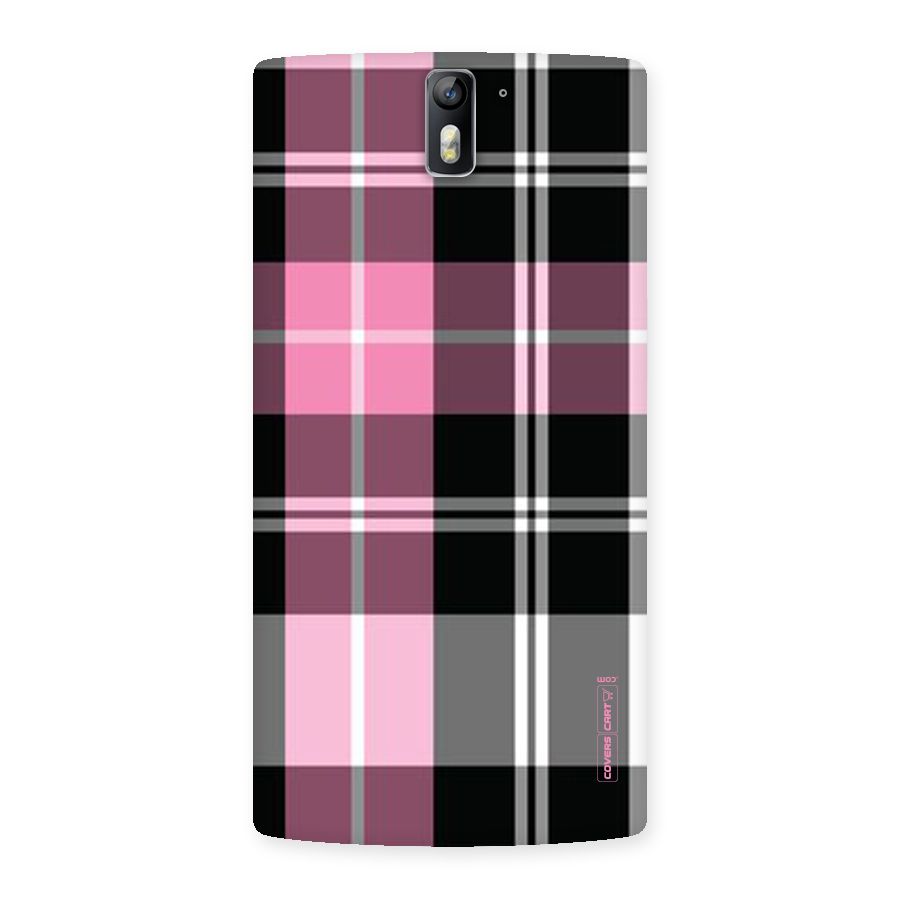 Pink Black Check Back Case for One Plus One
