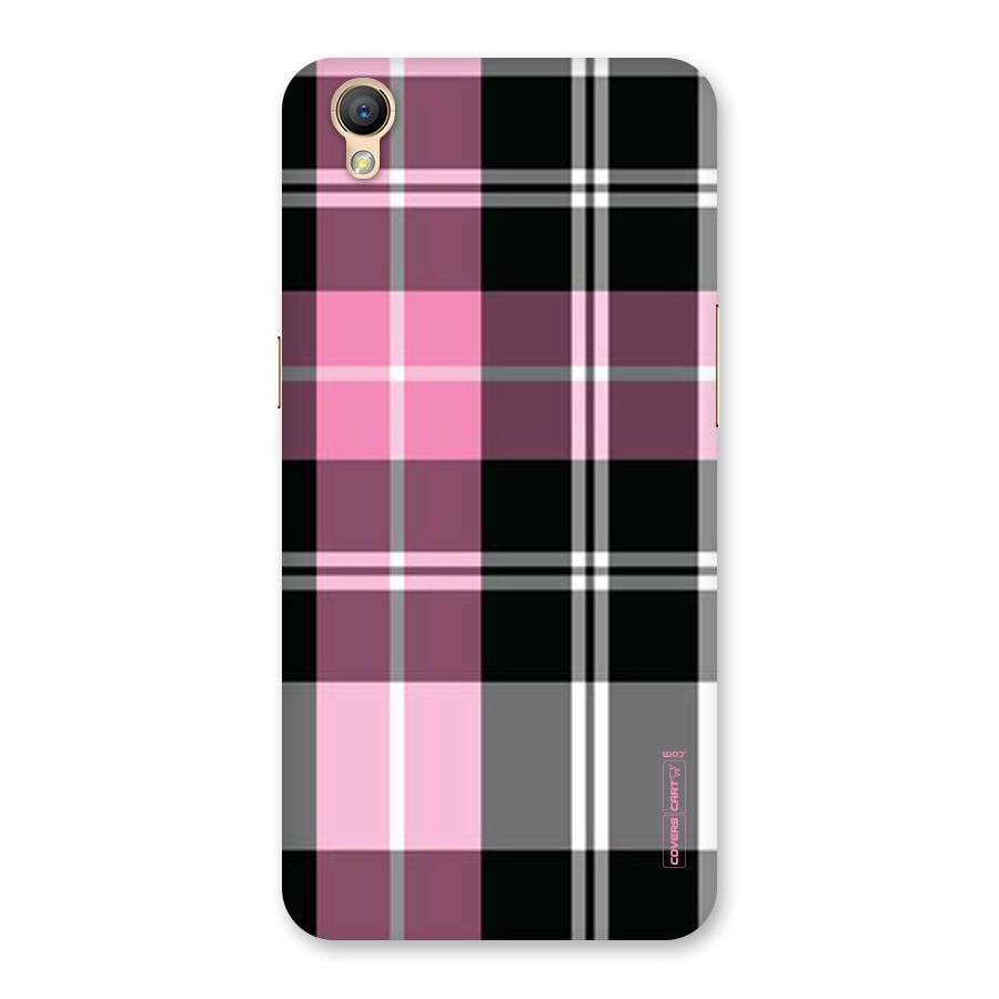 Pink Black Check Back Case for Oppo A37