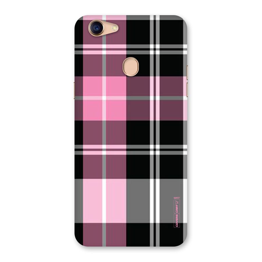 Pink Black Check Back Case for Oppo F5