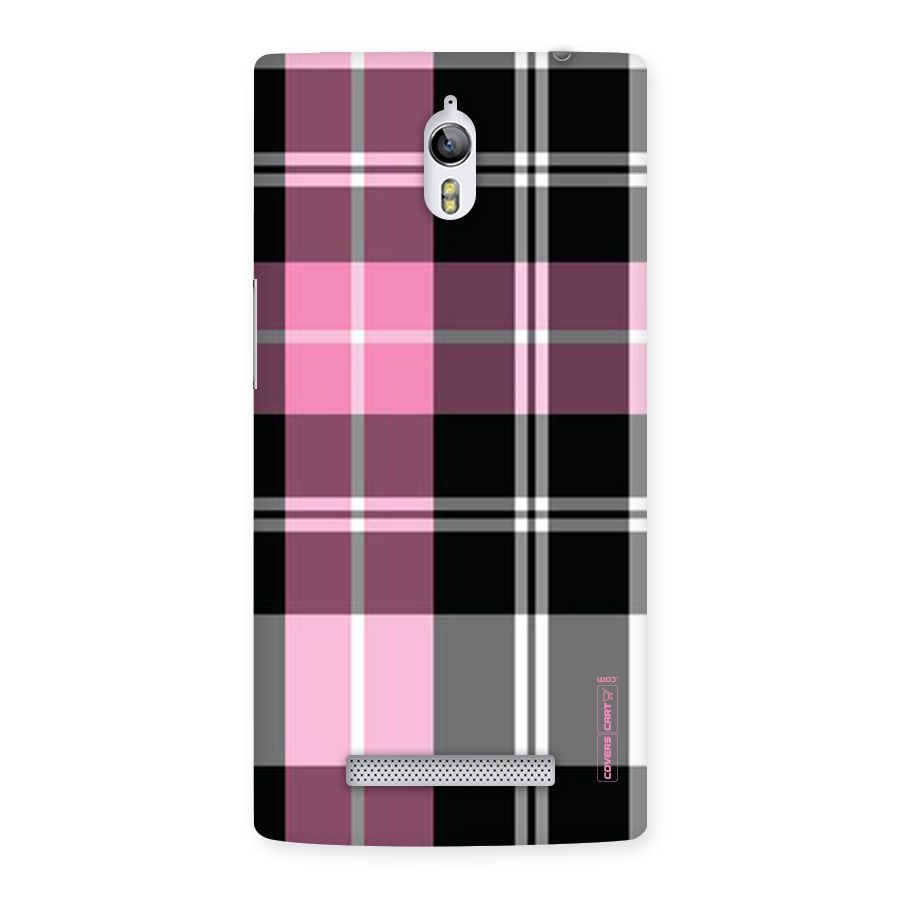 Pink Black Check Back Case for Oppo Find 7