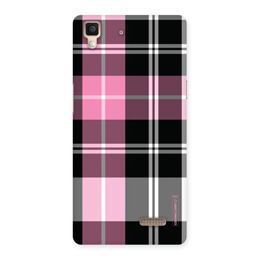 Pink Black Check Back Case for Oppo R7