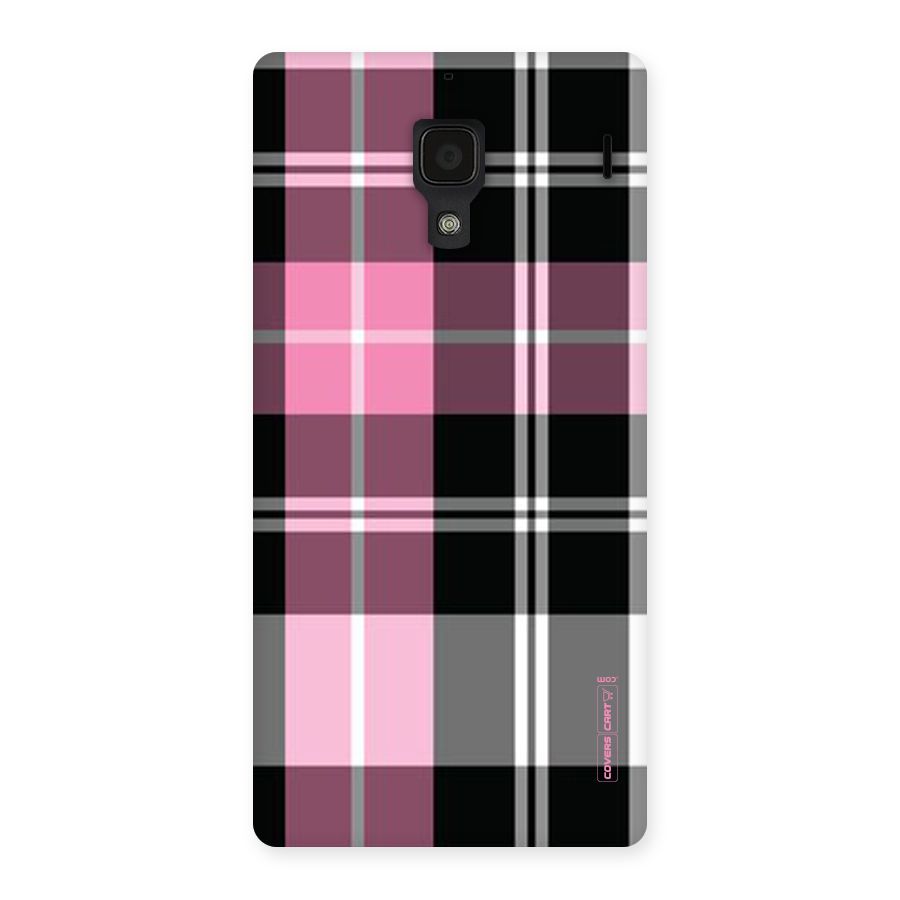 Pink Black Check Back Case for Redmi 1S