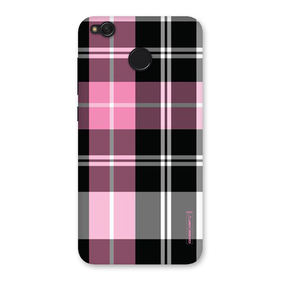 Pink Black Check Back Case for Redmi 4