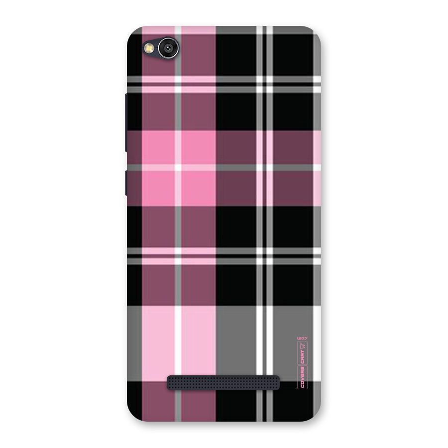 Pink Black Check Back Case for Redmi 4A