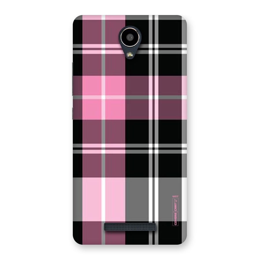 Pink Black Check Back Case for Redmi Note 2
